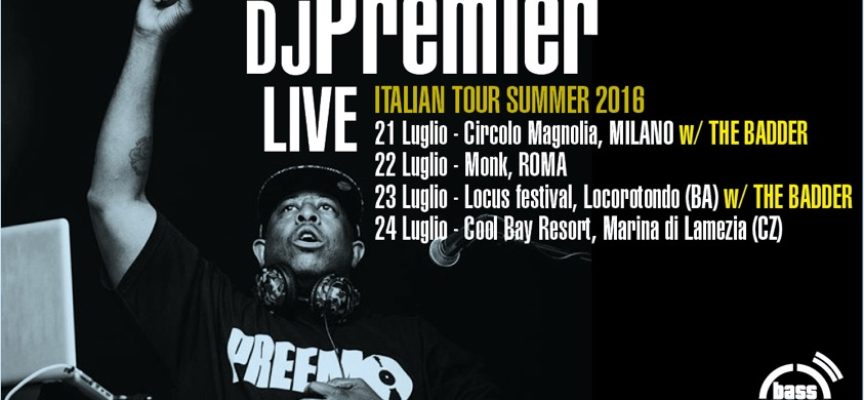Dj Premier in tour a Luglio in Italia con quatto date tra live e dj set