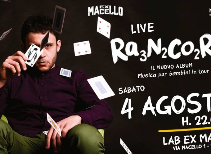 RANCORE: IL RAPPER ERMETICO LIVE SABATO 4 AGOSTO PRESSO IL LAB EX MACELLO DI SAVA (TA) ORE 22.00